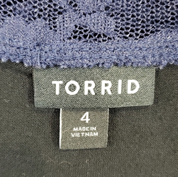 Torrid Lace Off Shoulder Top Womens 4x Purple 3/4 Sleeve Classy ~ Pre-Owned - Picture 10 of 13